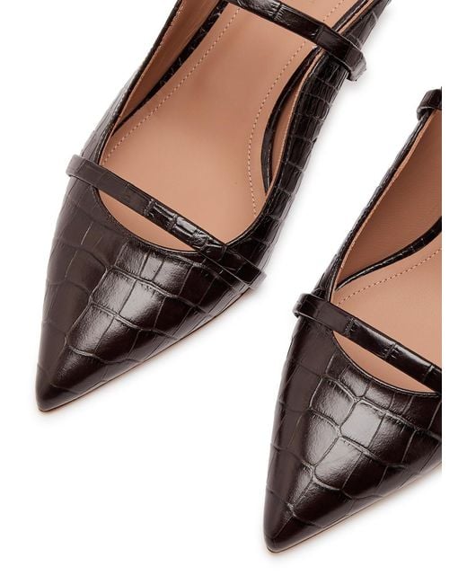 Malone Souliers Brown Maureen 45 Crocodile-Effect Leather Mules
