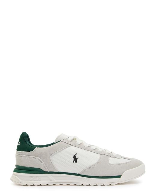 Polo Ralph Lauren White Varick Panelled Mesh Sneakers for men