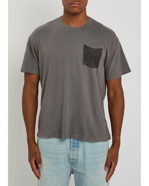 CHERRY LA Gray Cherry Country Printed Cotton T-Shirt for men