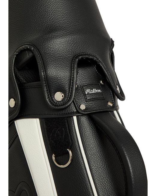 Malbon Black Embroidered Faux Leather Golf Cart Bag for men