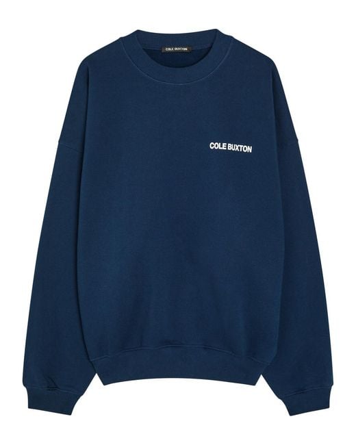 Cole Buxton Blue Sportswear Logo-Print Cotton Sweatshirt for men