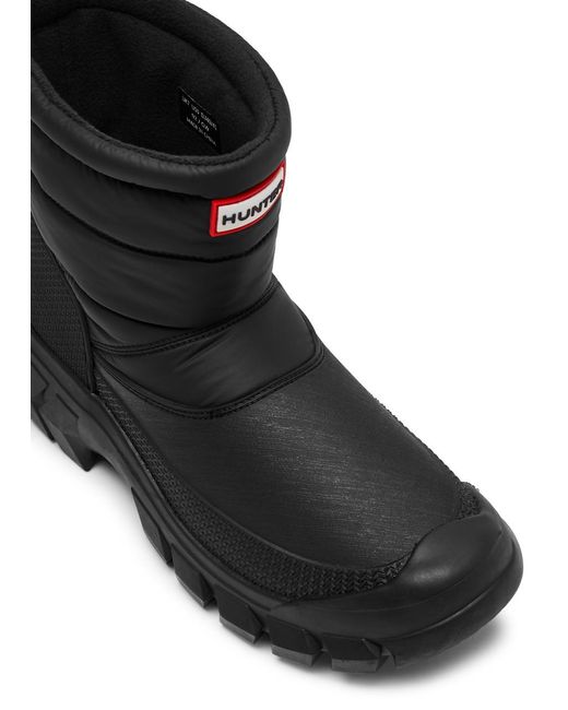 Hunter Black Intrepid Quilted Nylon Snow Boots