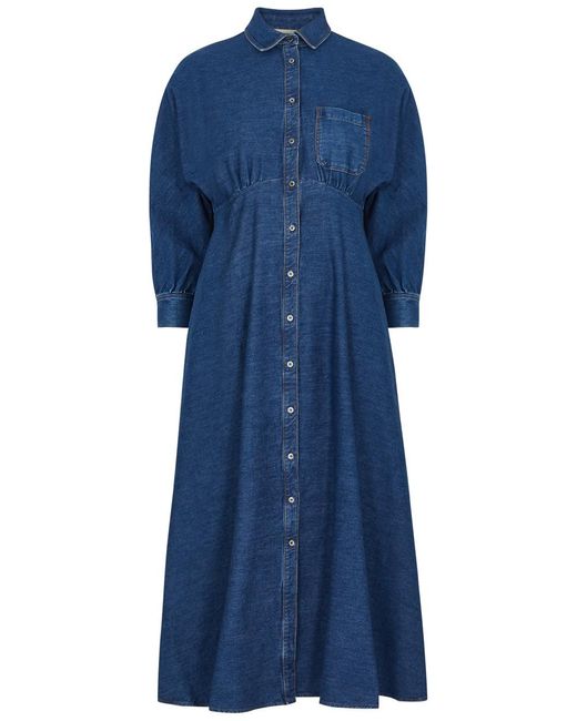 Weekend by Maxmara Blue Yemen Midi Dress