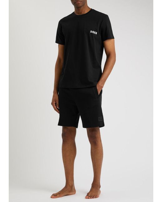 Boss Black Logo Cotton T-Shirt And Trunks Set for men