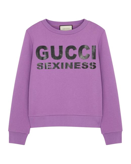 Gucci Sexiness Purple Cotton Sweatshirt