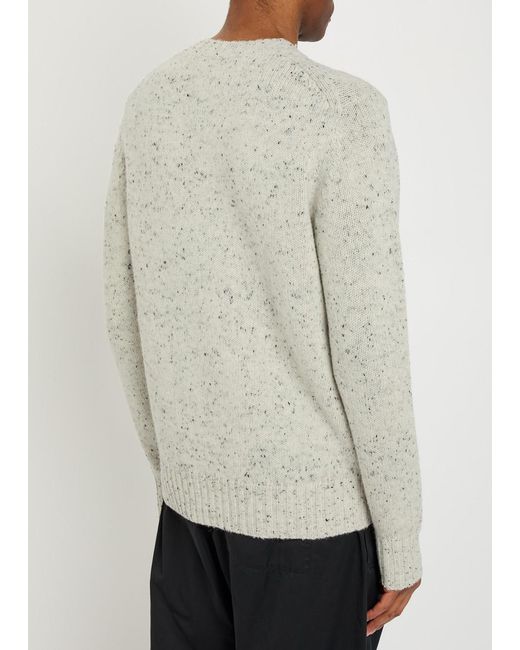 Les Deux White Gary Fleck Wool-Blend Jumper for men