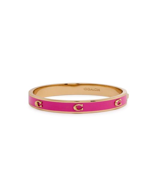 COACH Pink Enamelled Logo Bracelet