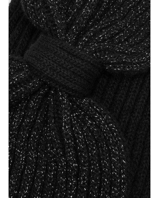 Inverni Black Knotted Wool And Cashmere-blend Headband