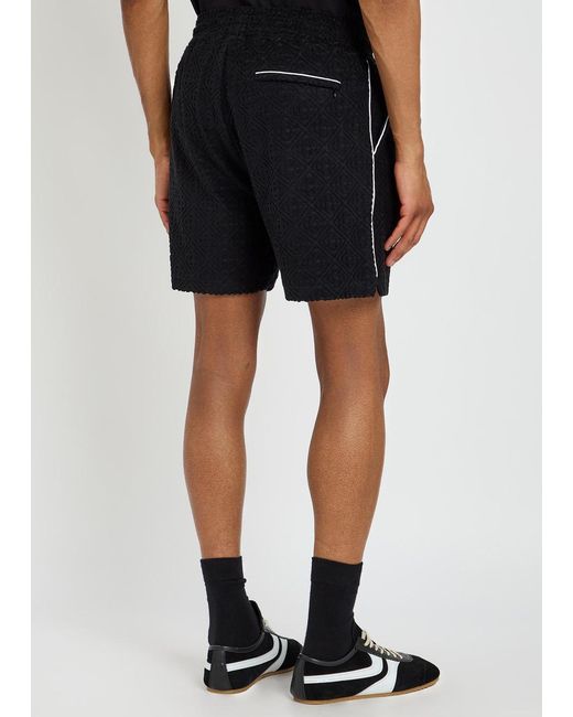Casablanca Black Logo-Monogrammed Terry Shorts for men