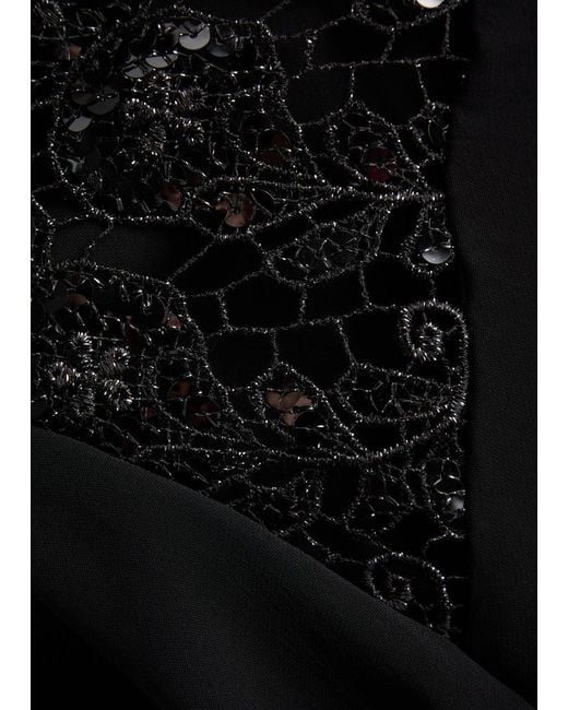 Paris Georgia Black Tina Sequin-Embellished Open-Back Maxi Dress