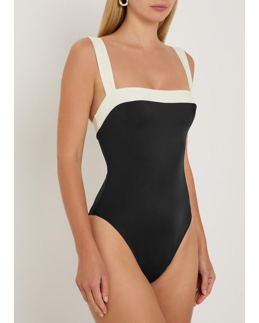 Away That Day Black Grenada Panelled Swimsuit