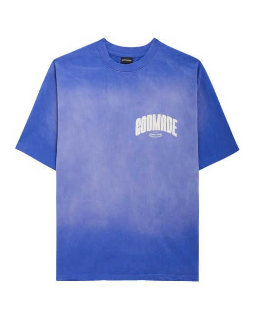 God Made Blue Tribulation Logo-Print Cotton T-Shirt for men