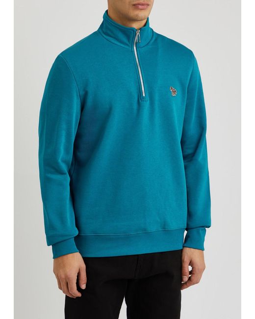 PS by Paul Smith Blue Half-zip Cotton Sweatshirt for men