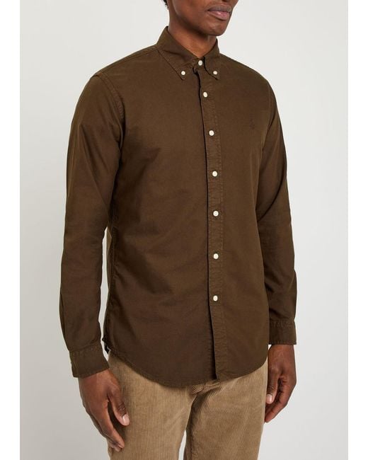 Polo Ralph Lauren Brown Logo-Embroidered Cotton Shirt for men