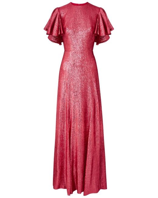 The Vampire's Wife Red The Light Sleeper Lamé Wool-blend Gown