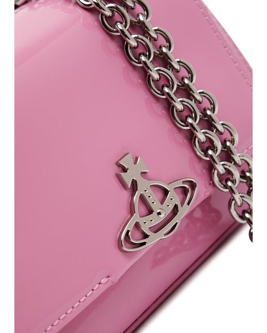 Vivienne Westwood Pink Hazel Small Patent Leather Shoulder Bag