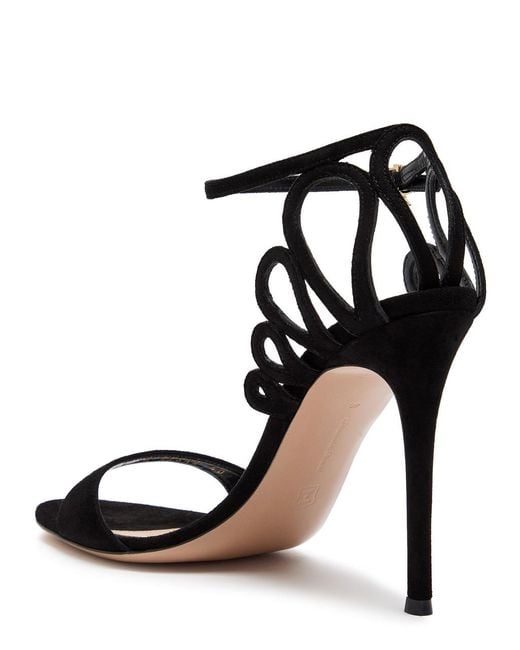 Gianvito Rossi Black Elisa Cut-Out Suede Sandals