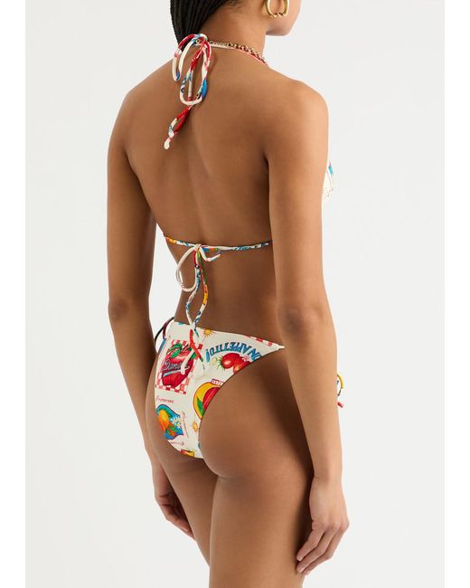 Damson Madder Multicolor Printed Triangle Bikini Top