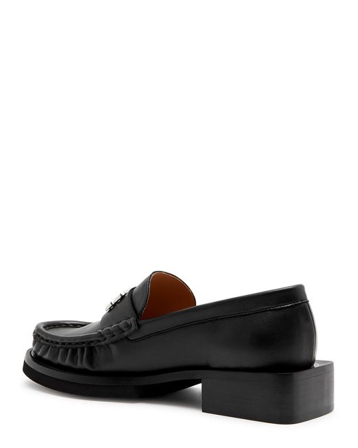 Ganni Black Butterfly 40 Leather Loafers