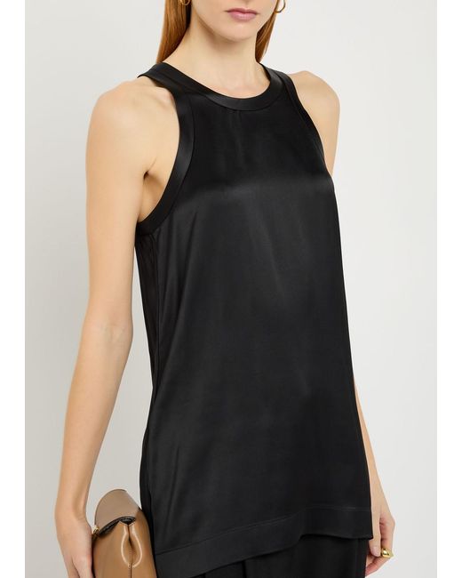 Totême Black Satin Tank Top