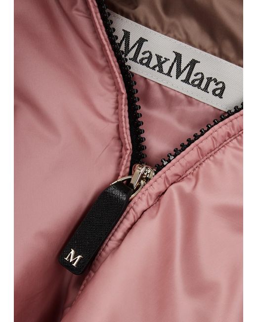 Max Mara The Cube Pink Hooded Padded Shell Jacket