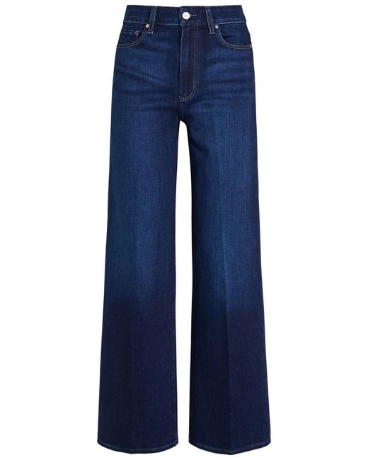 PAIGE Blue Anessa Wide-Leg Jeans