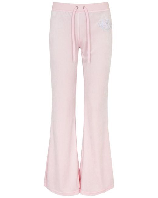 Juicy Couture Pink Heritage Logo Velour Sweatpants