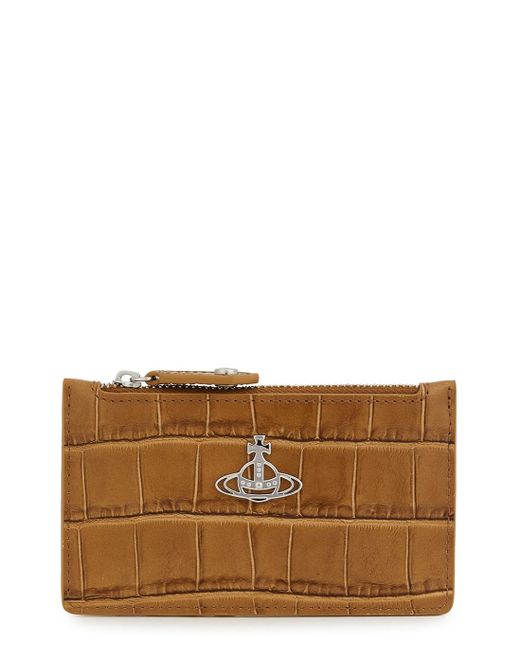 Vivienne Westwood Crocodile-effect Faux Leather Card Holder in Brown ...