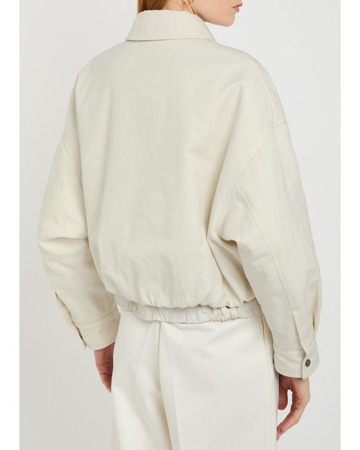 Brunello Cucinelli Natural Padded Cotton-Blend Jacket