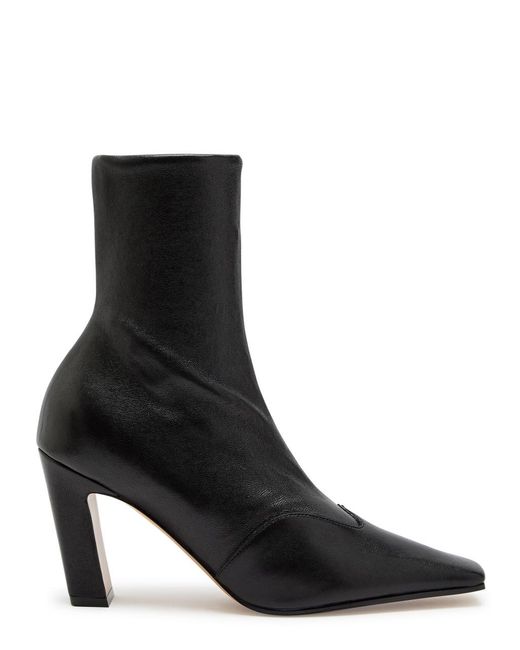Khaite Black Nevada 85 Designer Leather Ankle Boots Uk3.5