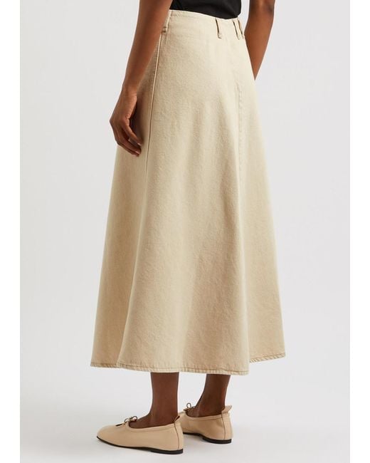 By Malene Birger Natural Carlas Denim Midi Skirt