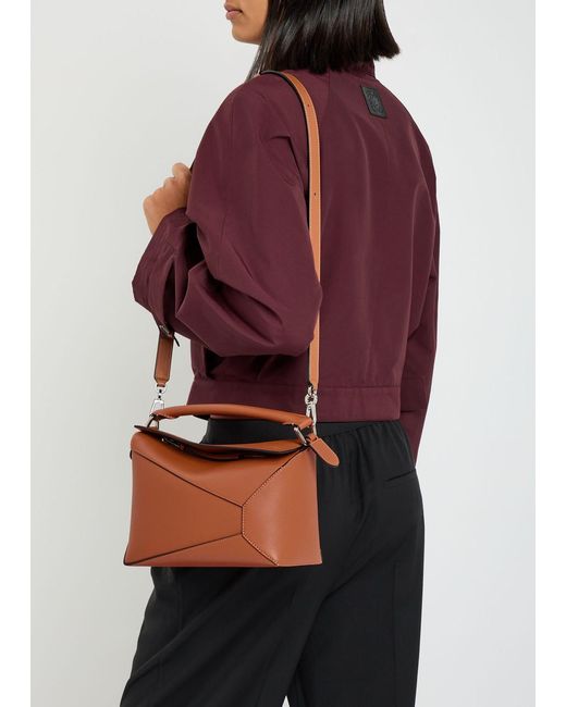 Loewe Brown Puzzle Edge Small Leather Top Handle Bag