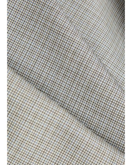 Boss Gray Houndstooth Stretch-Wool Suit for men