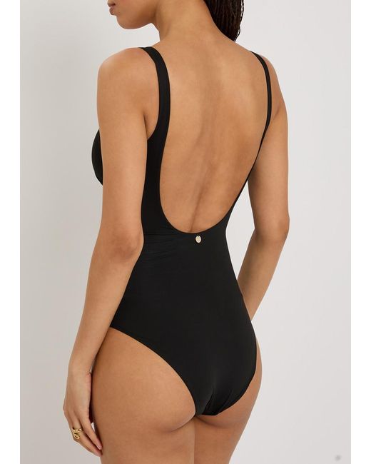 Max Mara Black Camilla Scoop-Neck Swimsuit