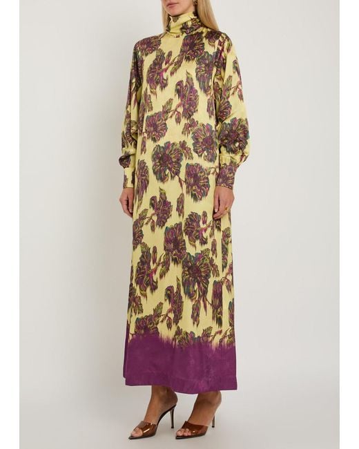 ALÉMAIS Metallic Jerry Floral-Jacquard Woven Midi Dress