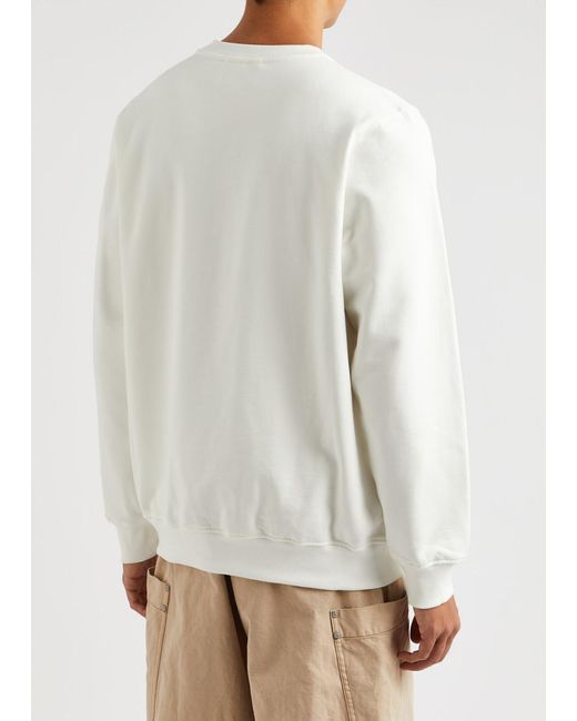 Casablancabrand White Le Jeu Printed Cotton Sweatshirt for men