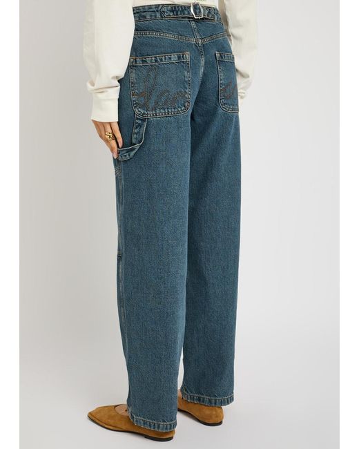 Damson Madder Blue Drew Barrel-Leg Jeans