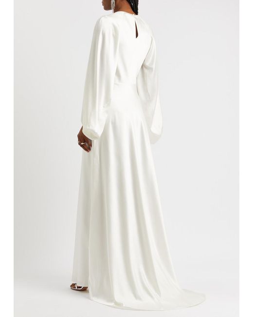 Roksanda White Kami Cape-effect Silk-satin Gown