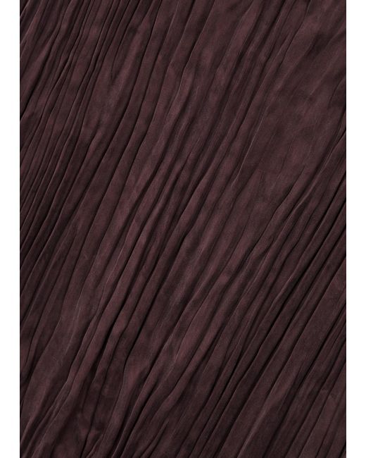 Eileen Fisher Purple Crushed Plissé Midi Dress