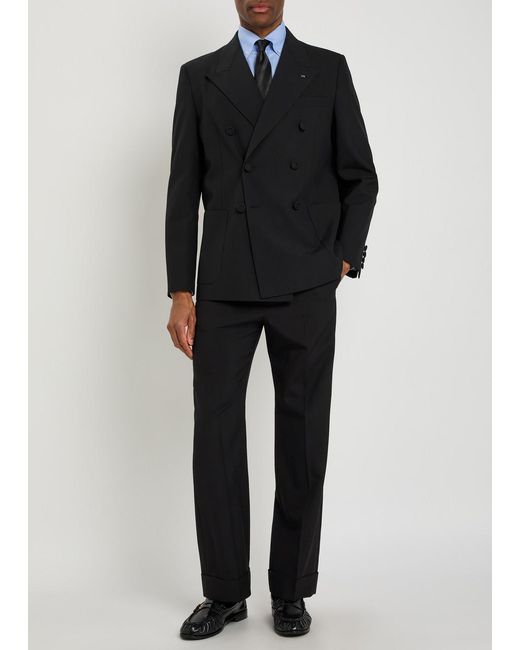 Valentino Garavani Black Double-Breasted Wool Blazer for men