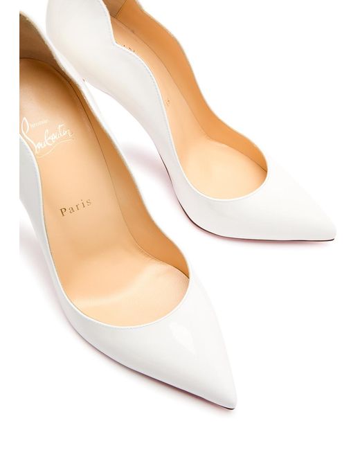 Christian Louboutin White Hot Chick 100 Patent Leather Pumps