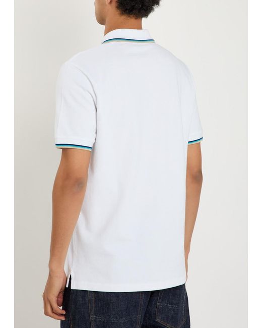 Sandbanks White Logo Piqué Cotton Polo Shirt for men