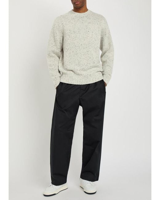 Les Deux White Gary Fleck Wool-Blend Jumper for men