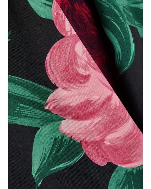 LaDoubleJ Green Alba Floral-Print Stretch-Jersey Maxi Dress