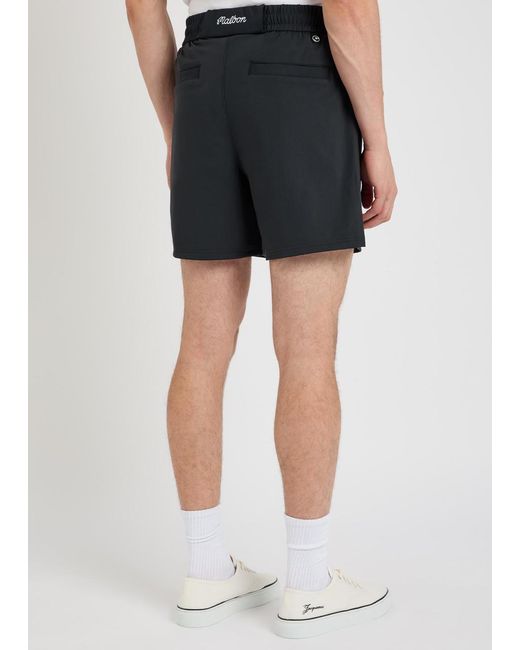 Malbon Black Scooter Logo-Embroidered Coolcore Shorts for men