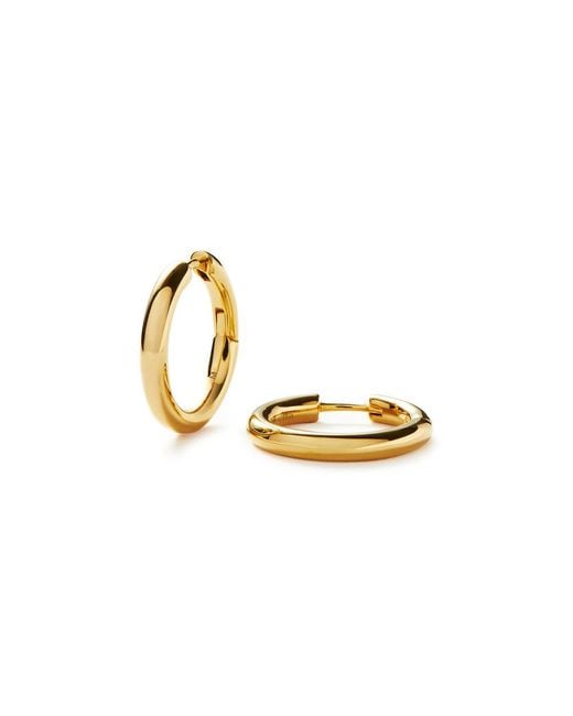 Missoma Metallic Tunnel Medium 18Kt-Plated Hoop Earrings