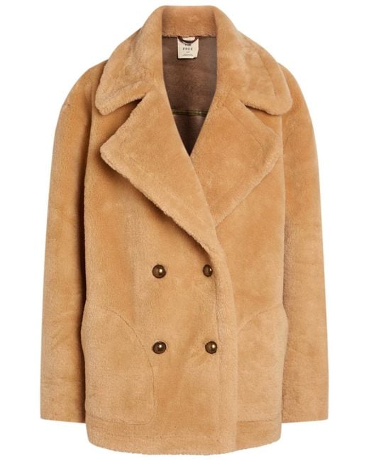 Free People Natural Mari Reversible Faux Fur Coat