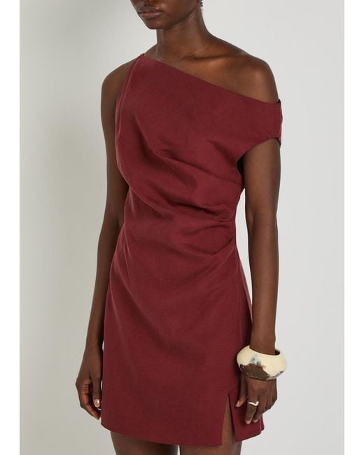 Ronny Kobo Red Winnie Woven Mini Dress