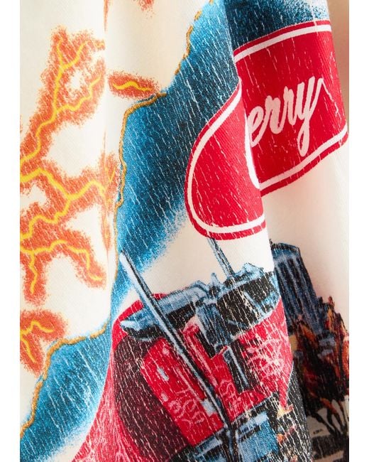 CHERRY LA White Printed Layered Cotton Top for men
