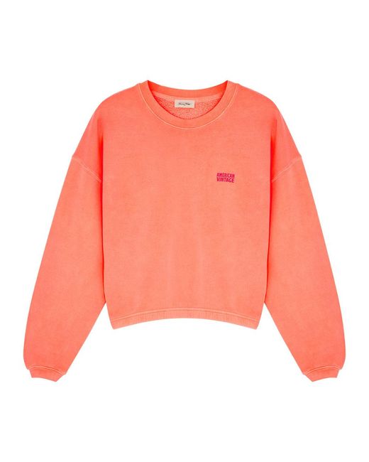 American Vintage Pink Izubird Logo Stretch-cotton Sweatshirt